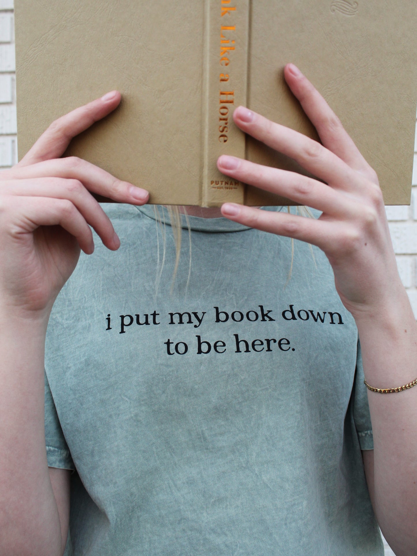 A Book Lover’s Graphic Tee in Sage