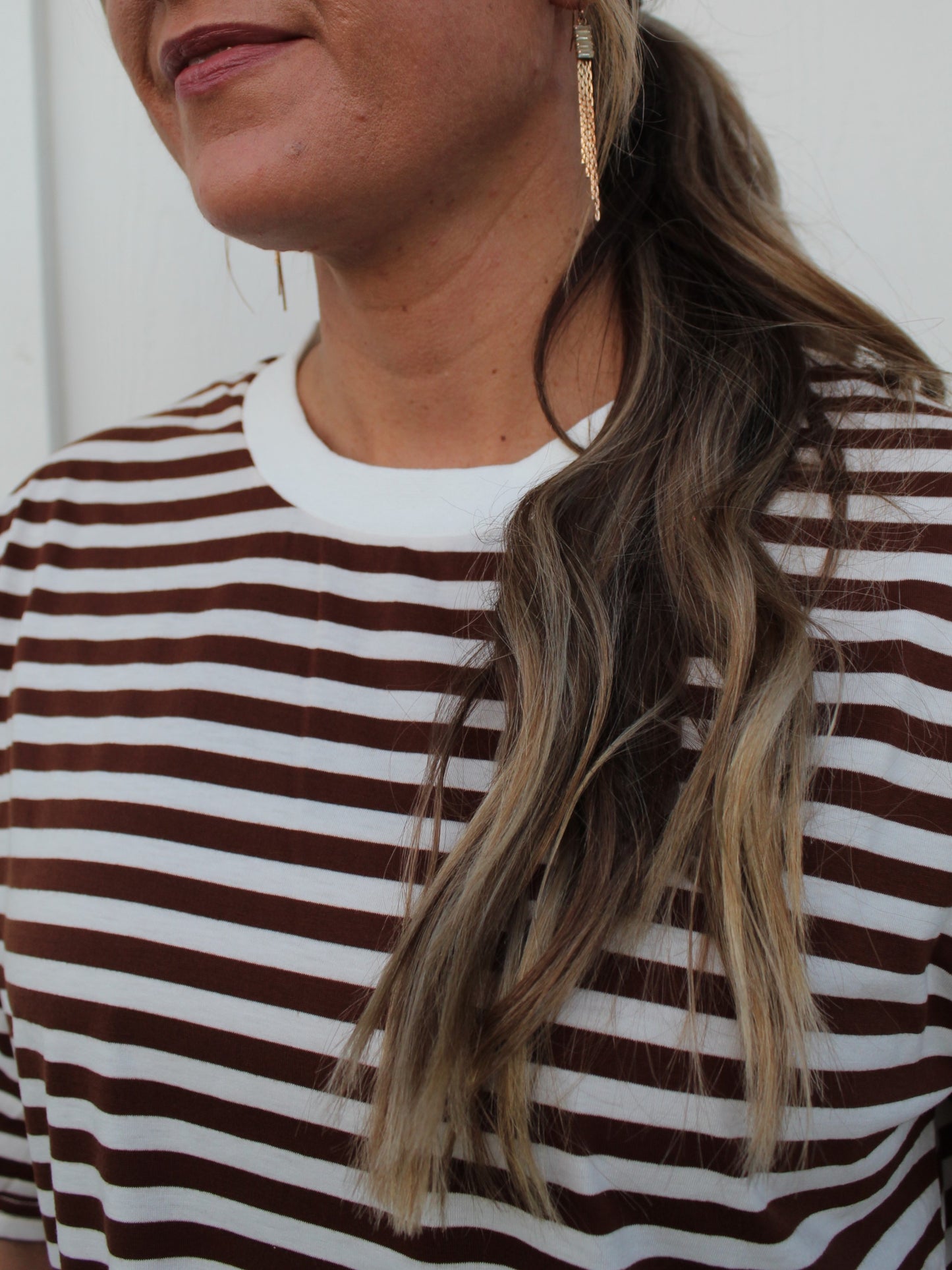Ophelia Striped Top in Chocolate