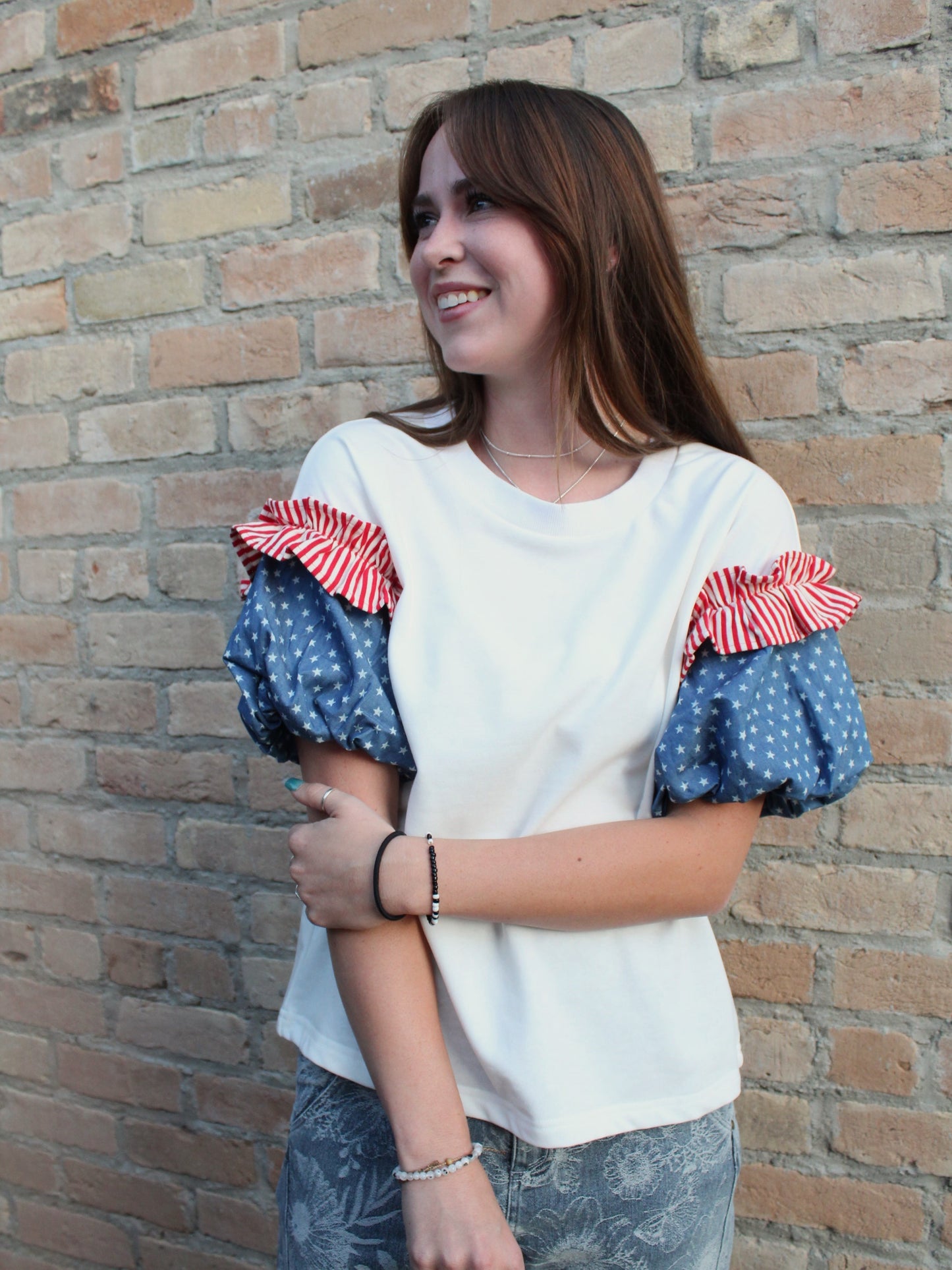 Patriotic Puff Sleeve Top