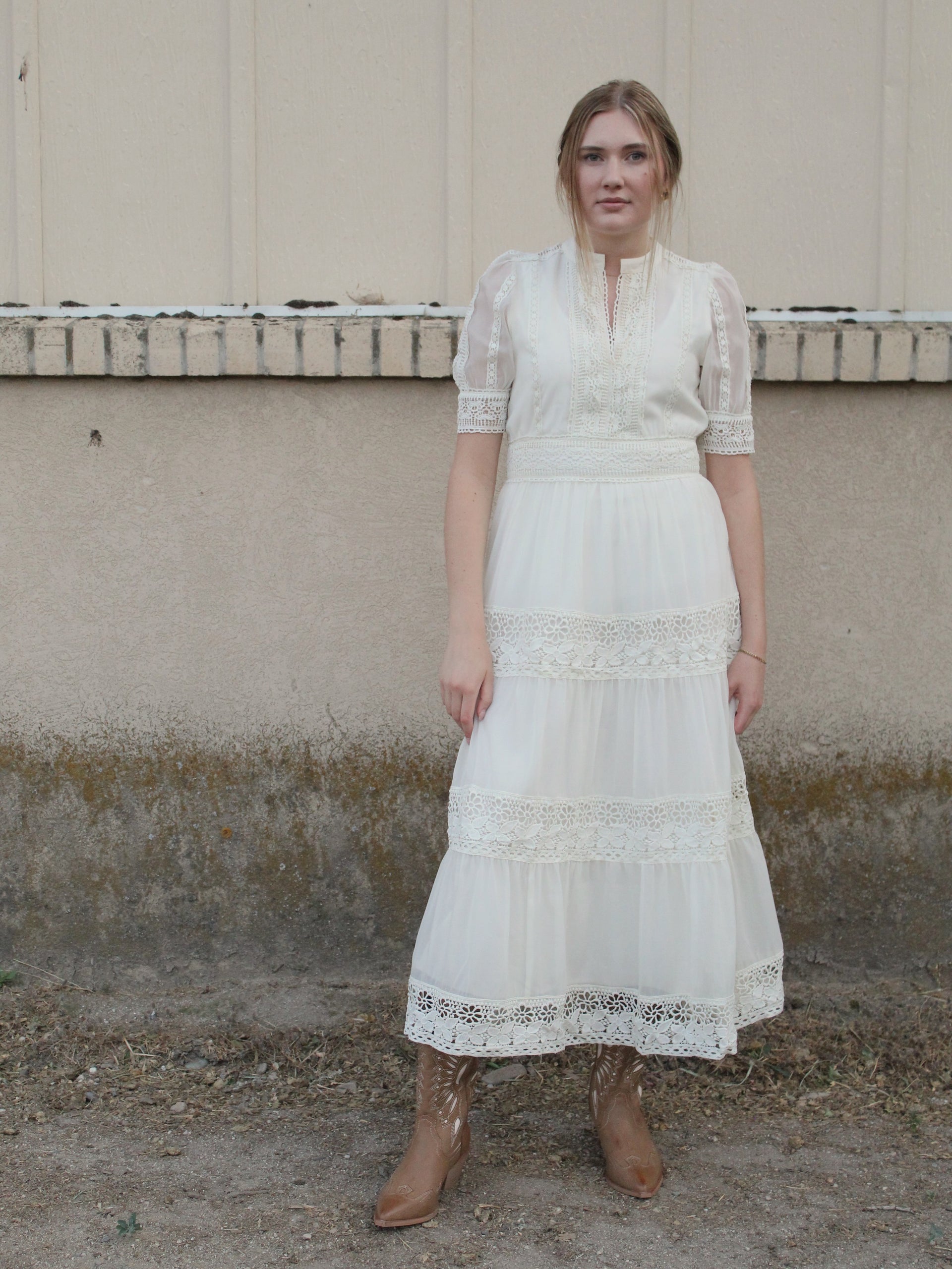Boho Beauty Maxi Dress in Ivory – Evies
