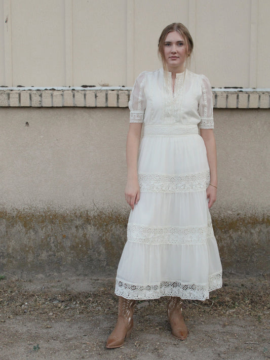 Boho Beauty Maxi Dress in Ivory