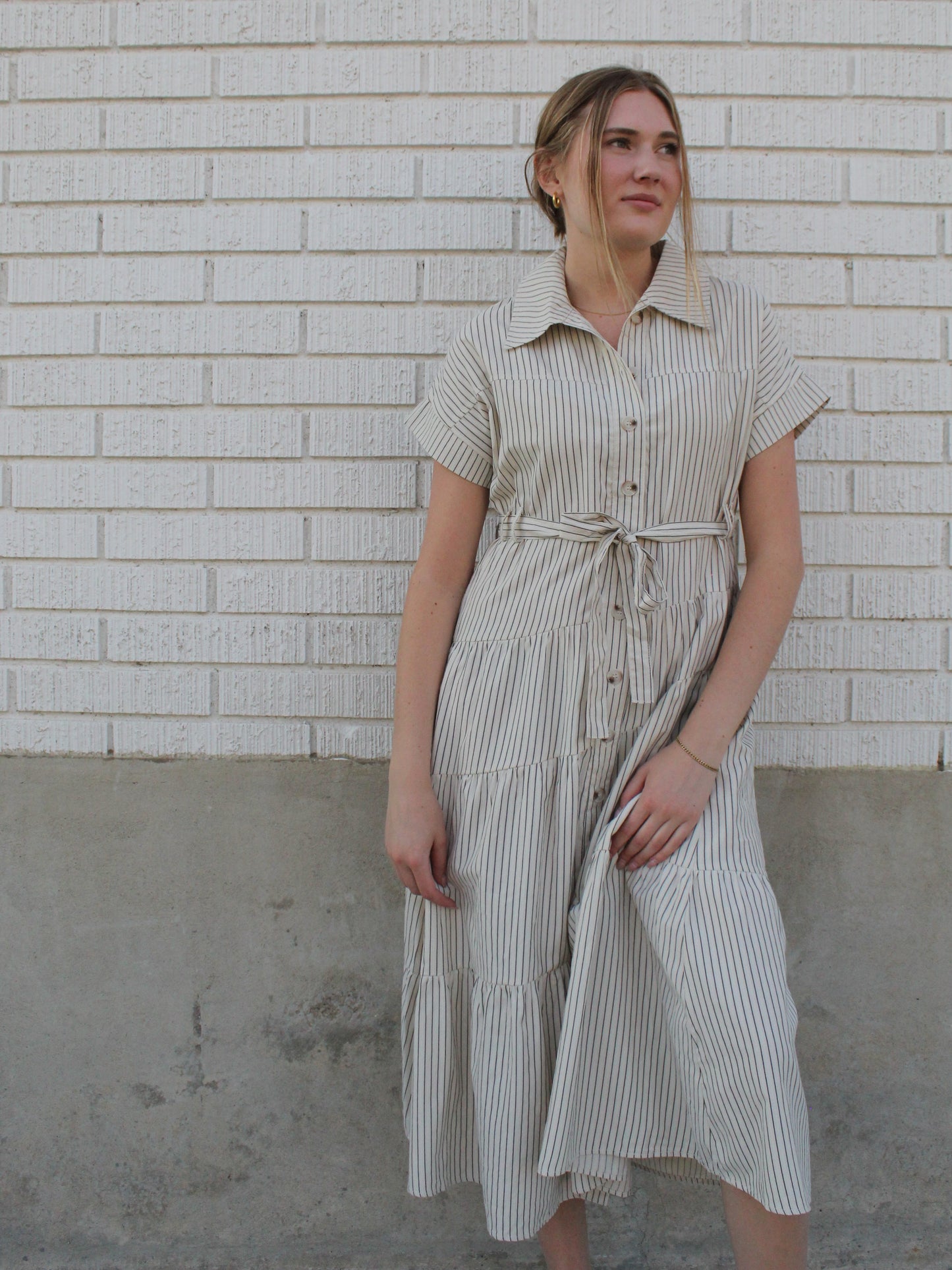 The Piper Striped Midi Dress