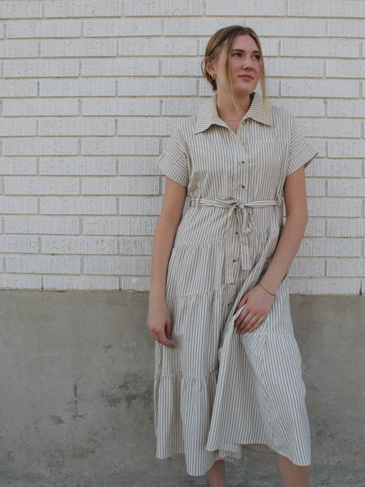 The Piper Striped Midi Dress