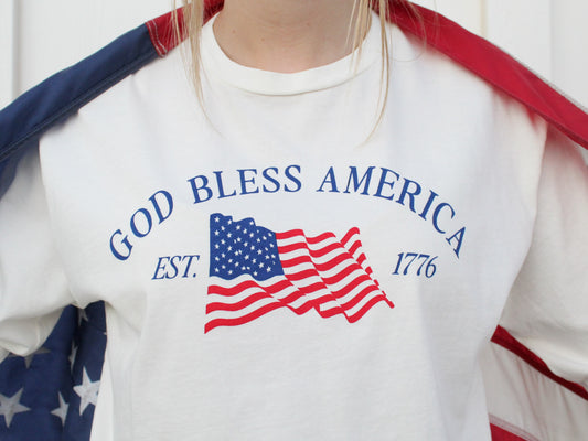 'GOD BLESS AMERICA' Long Sleeve Top