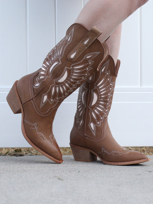 What I Want Cowgirl Boots in Tan