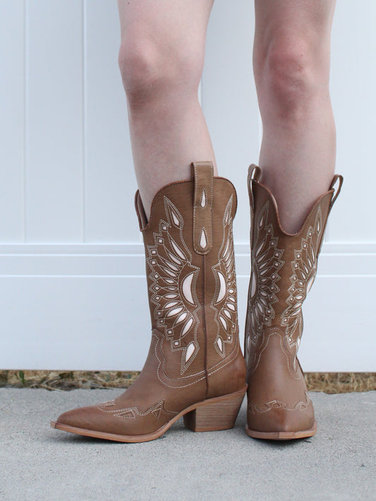 What I Want Cowgirl Boots in Tan