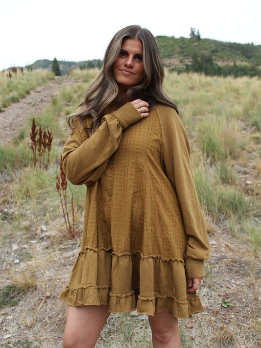 Best Intentions Raglan Dress in Buckthorn Brown