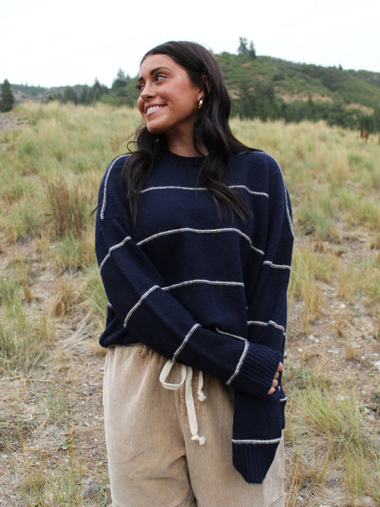 Cool and Cozy Striped Sweater Top