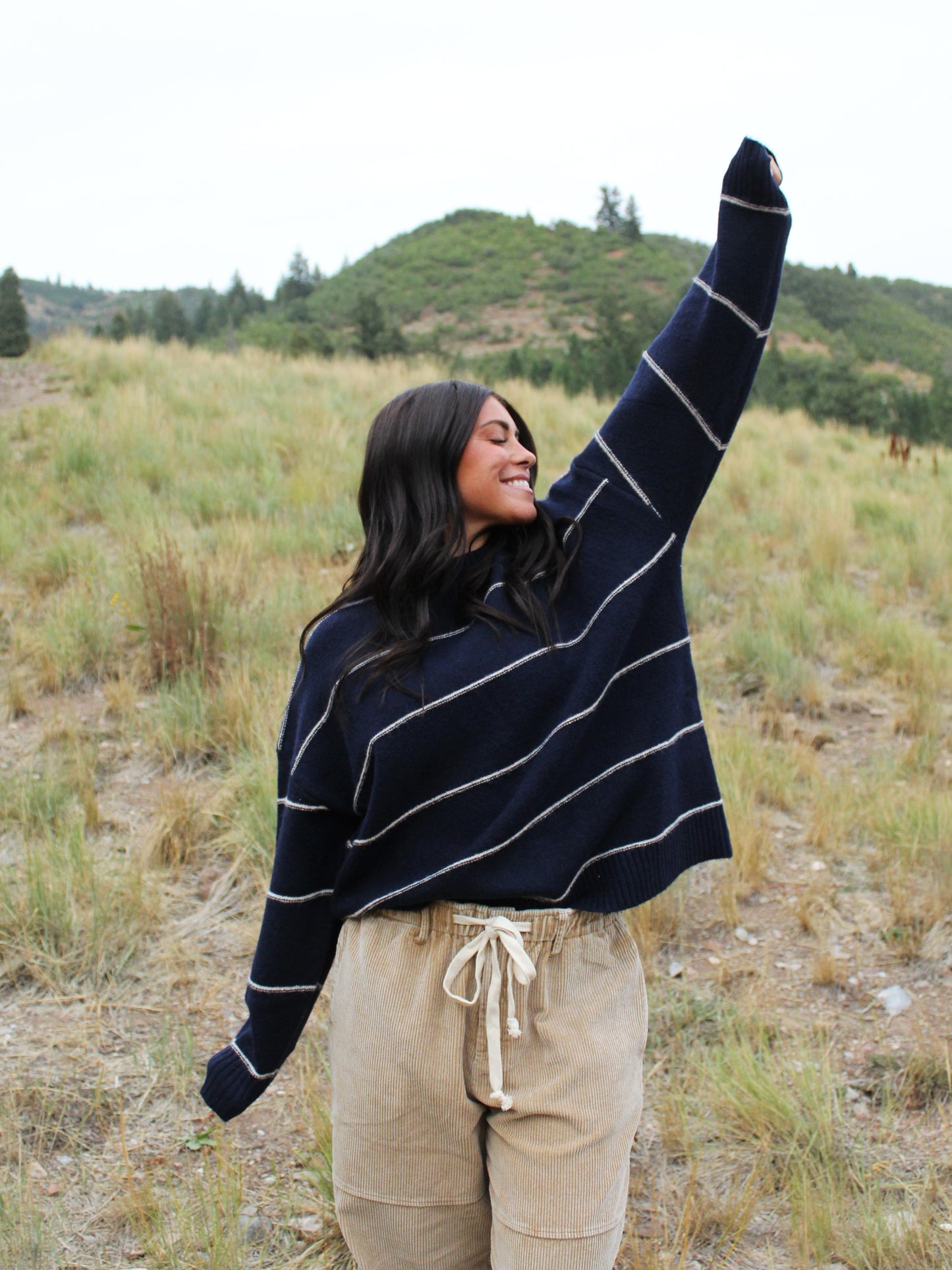 Cool and Cozy Striped Sweater Top