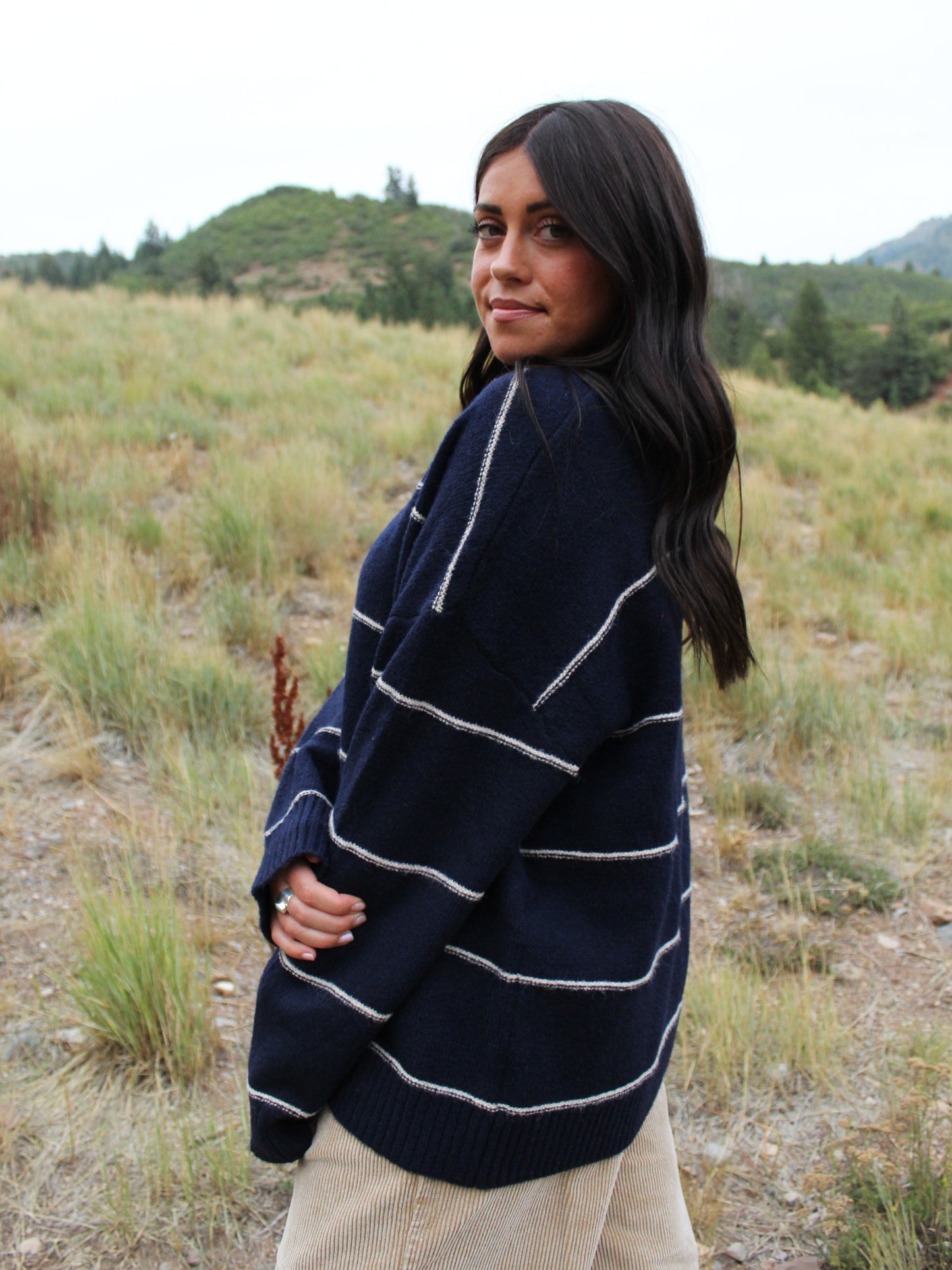 Cool and Cozy Striped Sweater Top