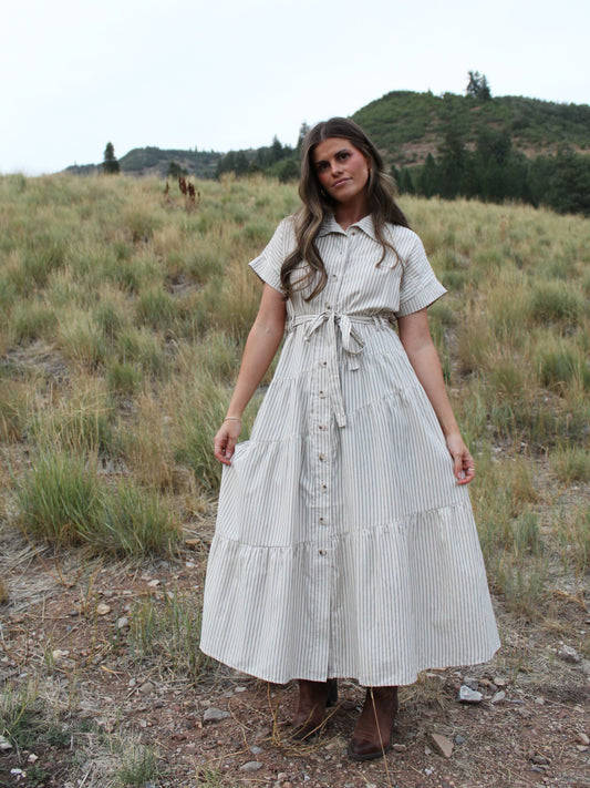The Piper Striped Midi Dress