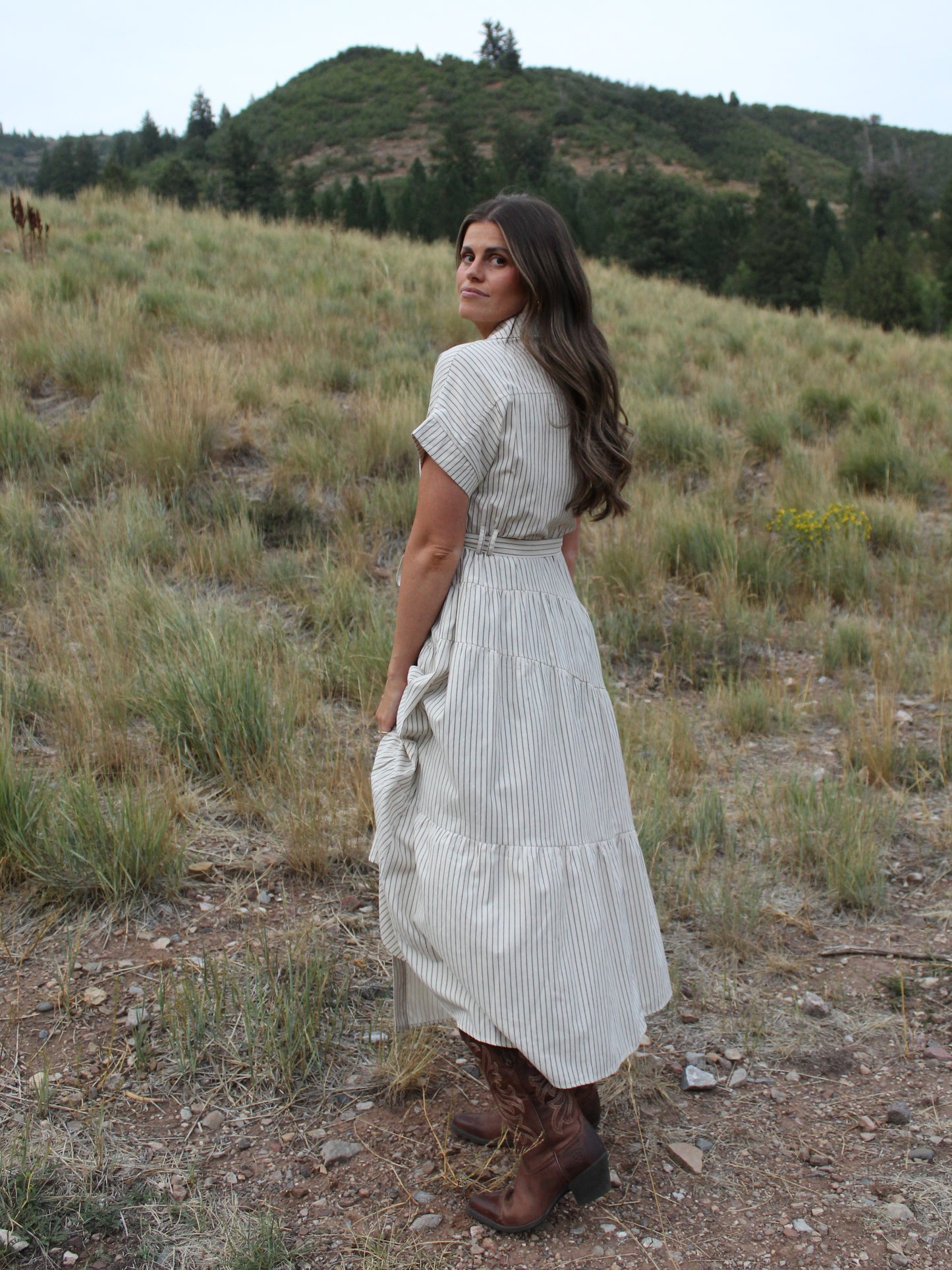 The Piper Striped Midi Dress