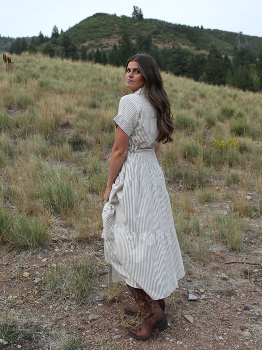 The Piper Striped Midi Dress