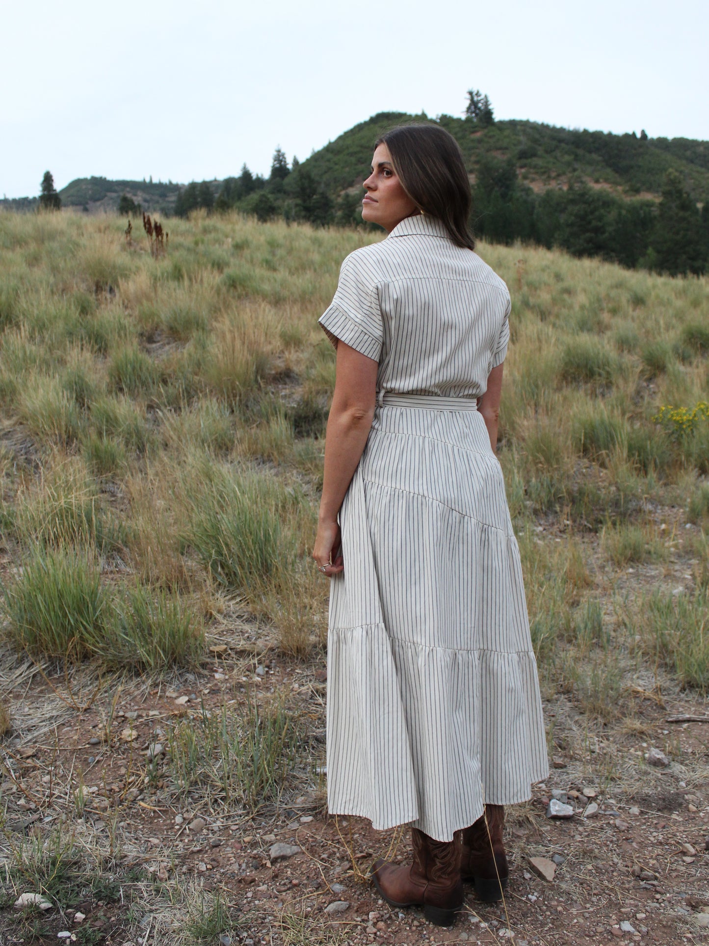 The Piper Striped Midi Dress