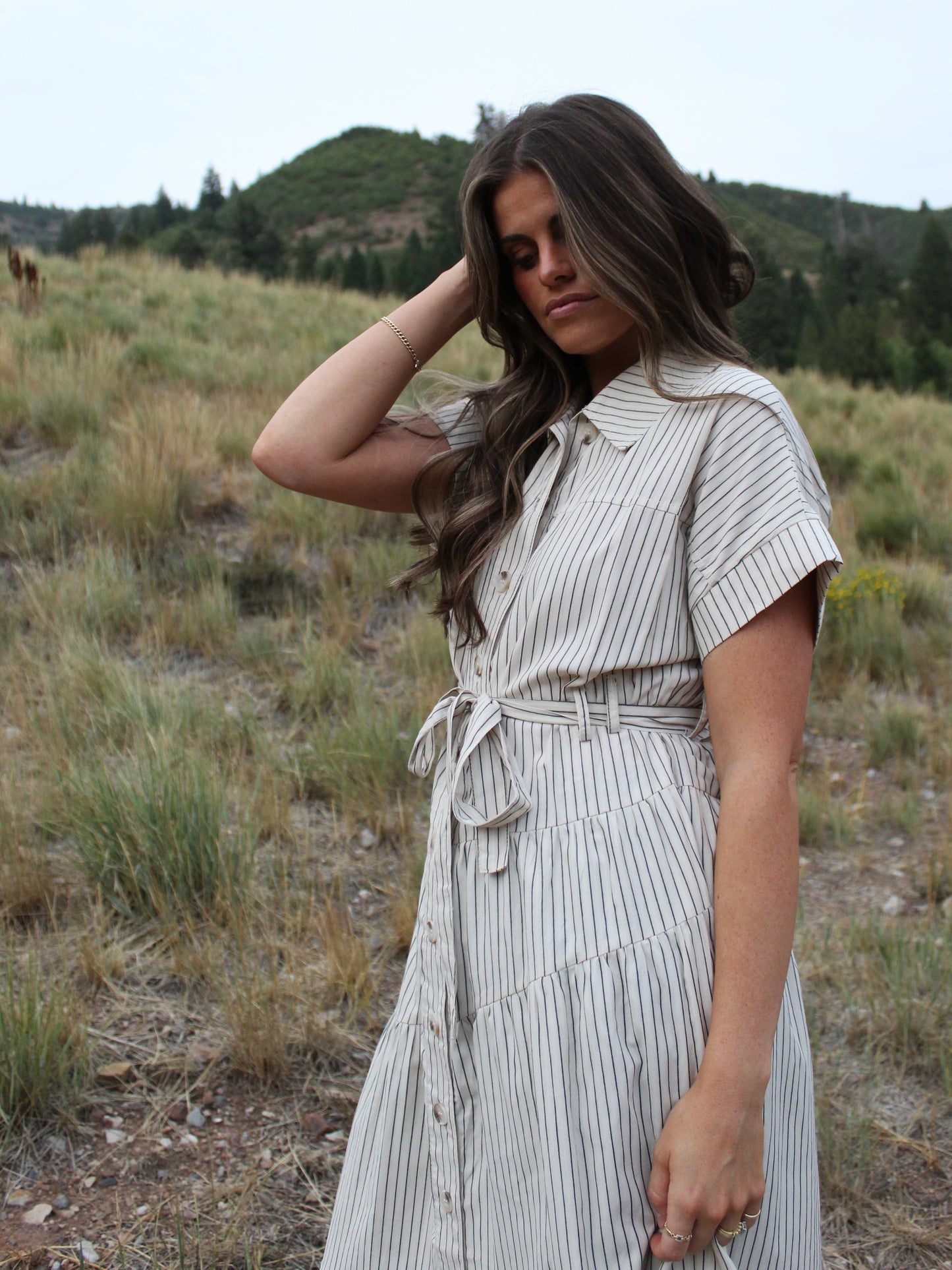 The Piper Striped Midi Dress
