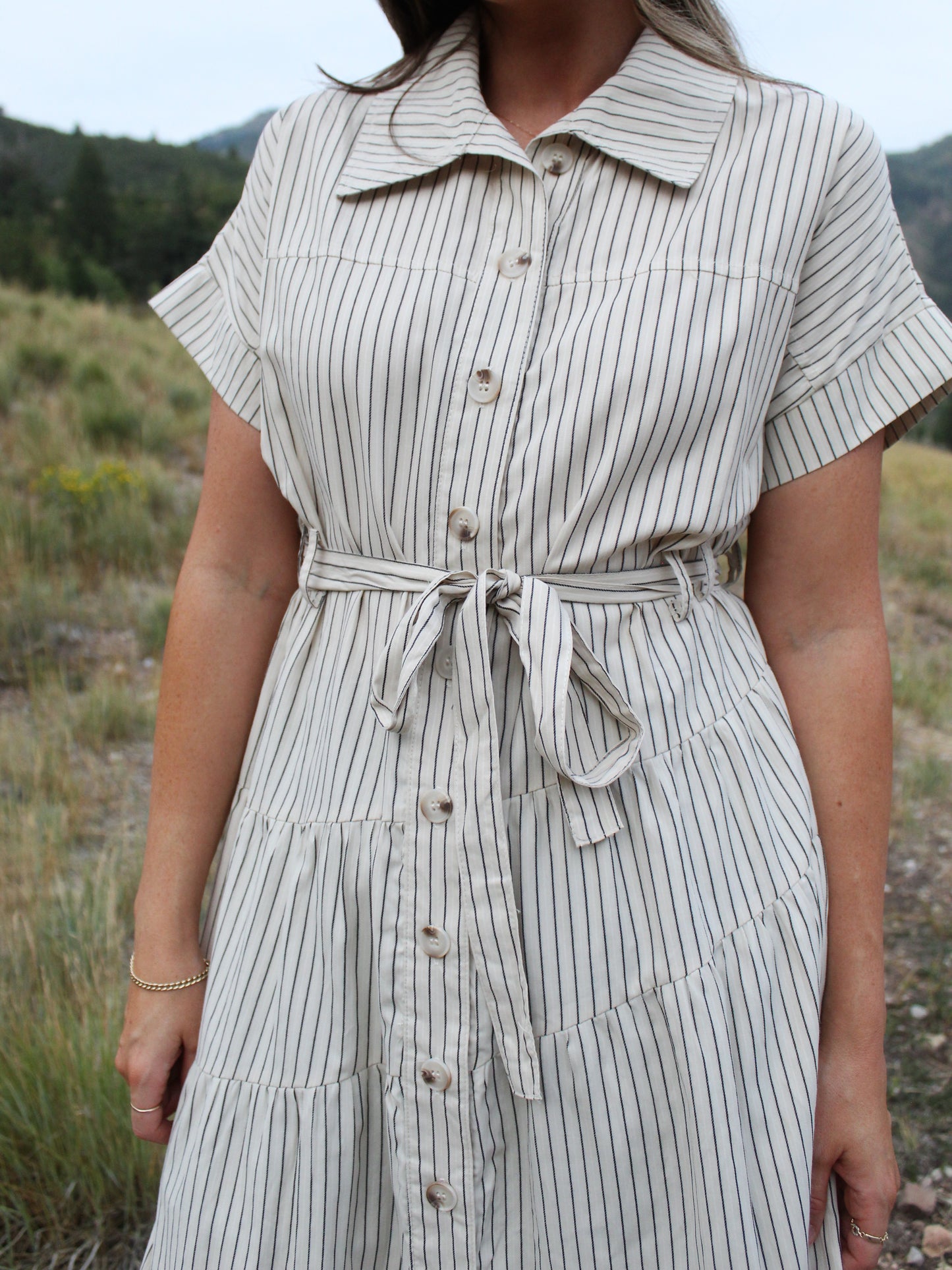 The Piper Striped Midi Dress