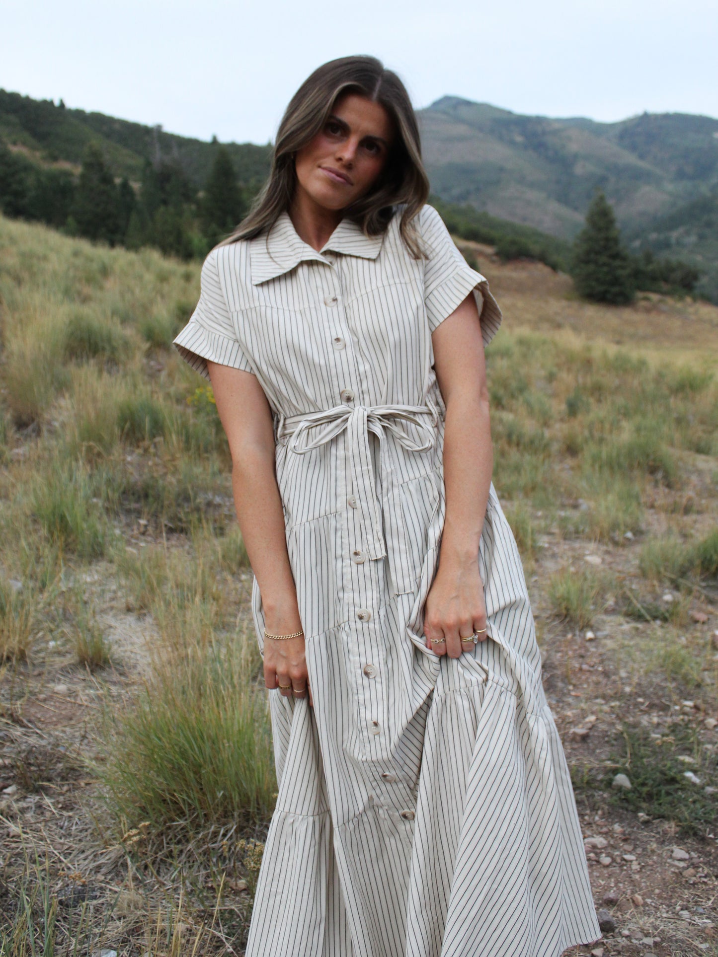 The Piper Striped Midi Dress