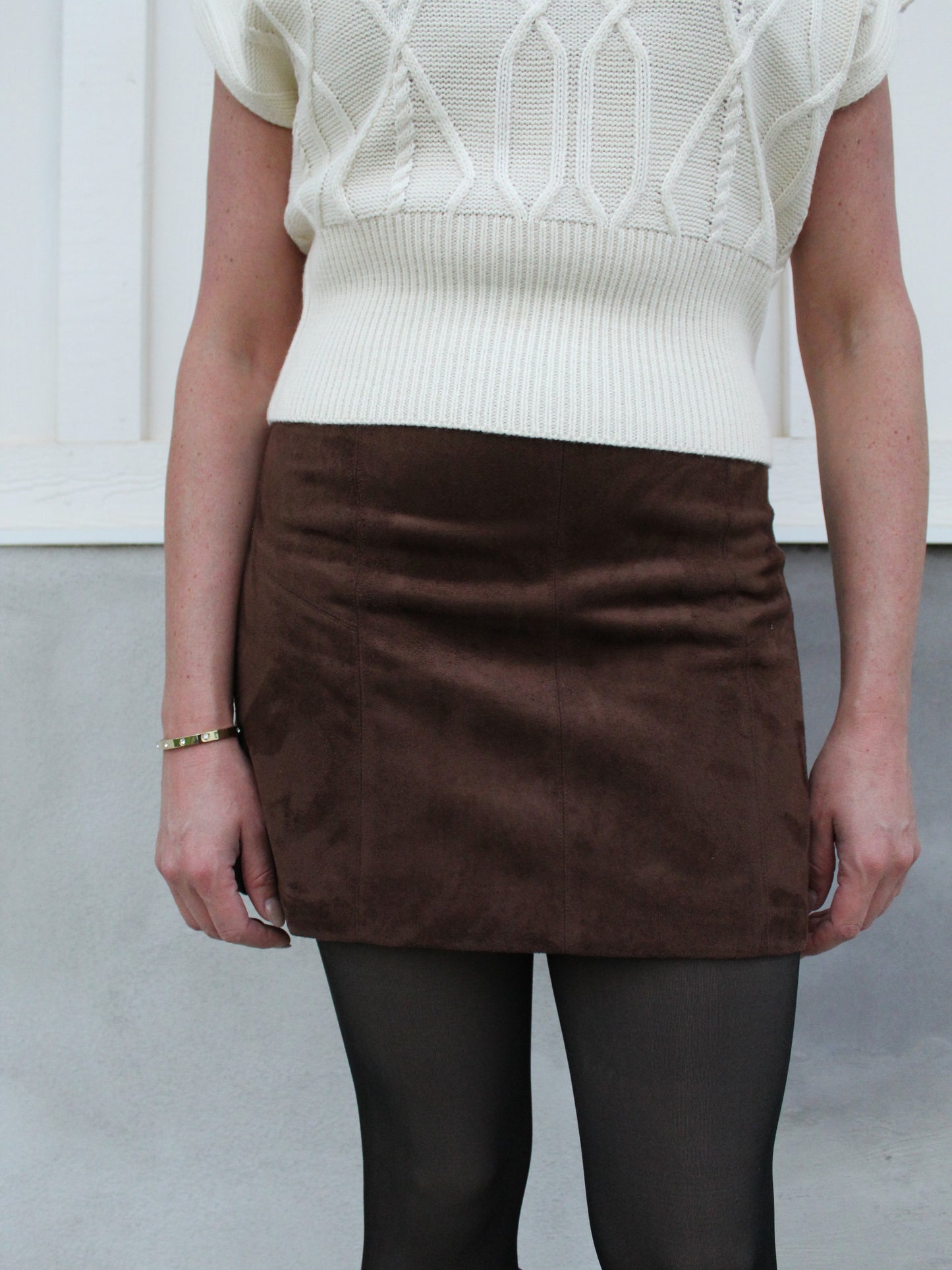Brown Suede Mini Skirt