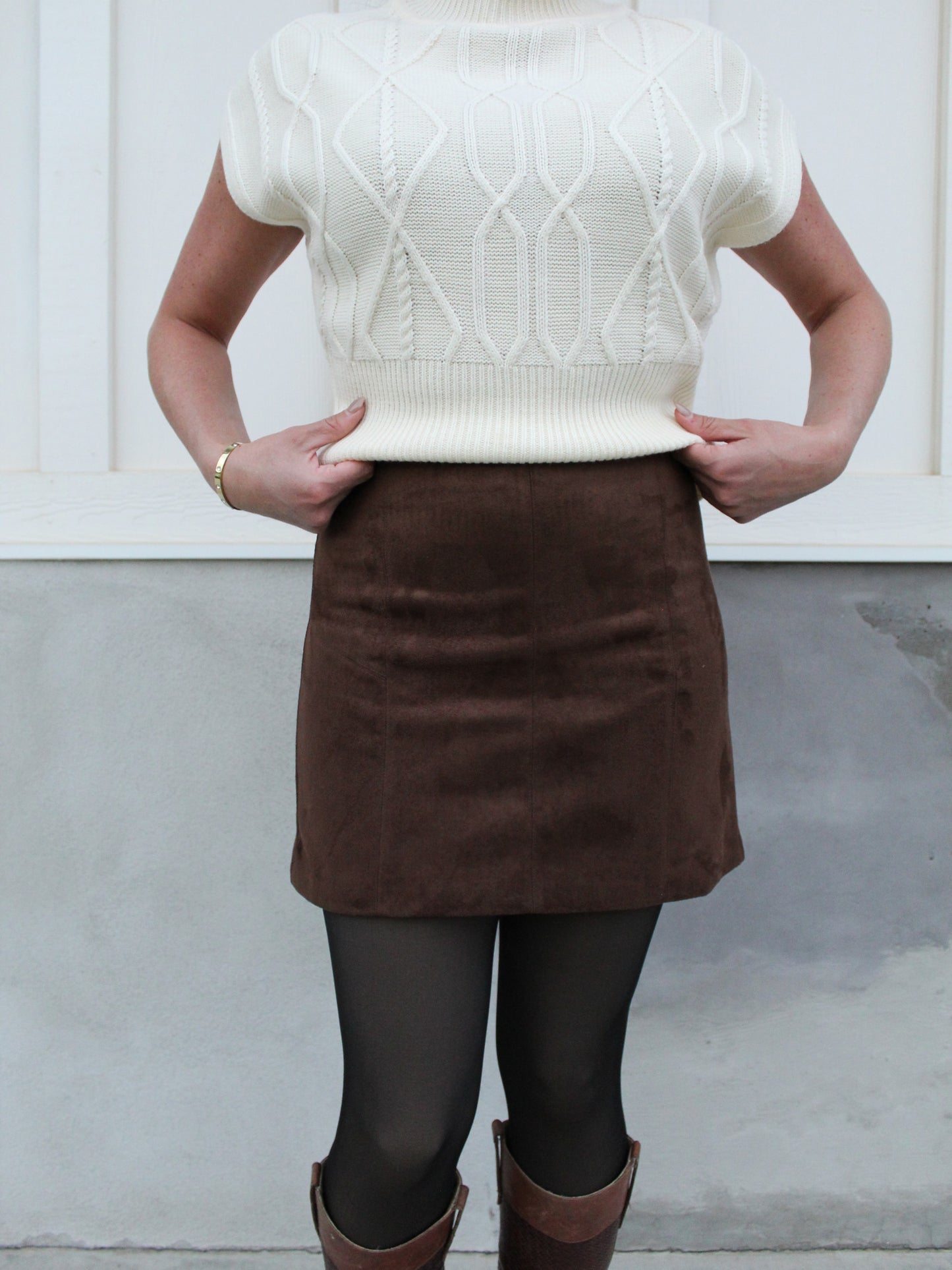 Brown Suede Mini Skirt