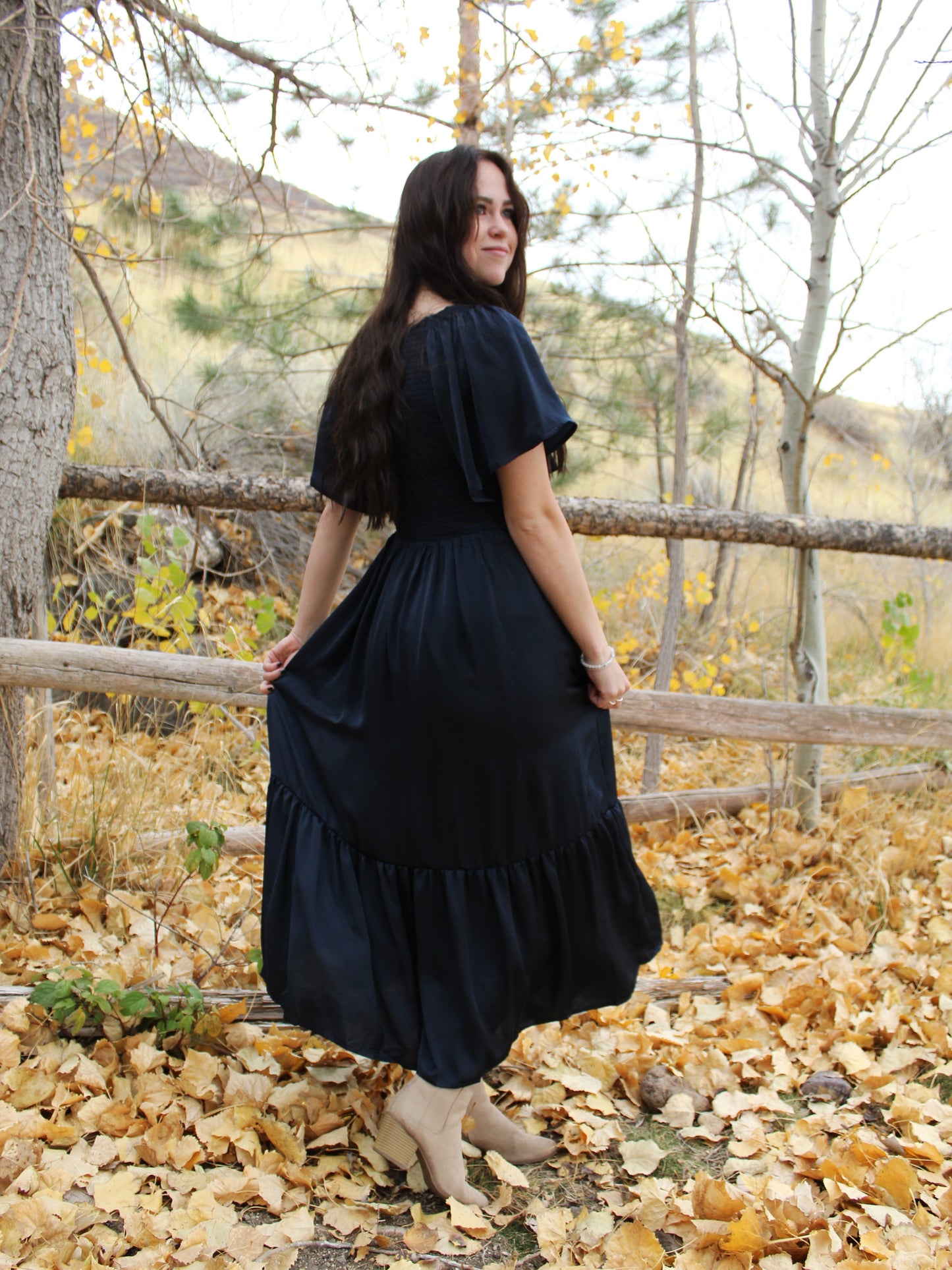 Meet Me at Midnight Satin Midi Dress