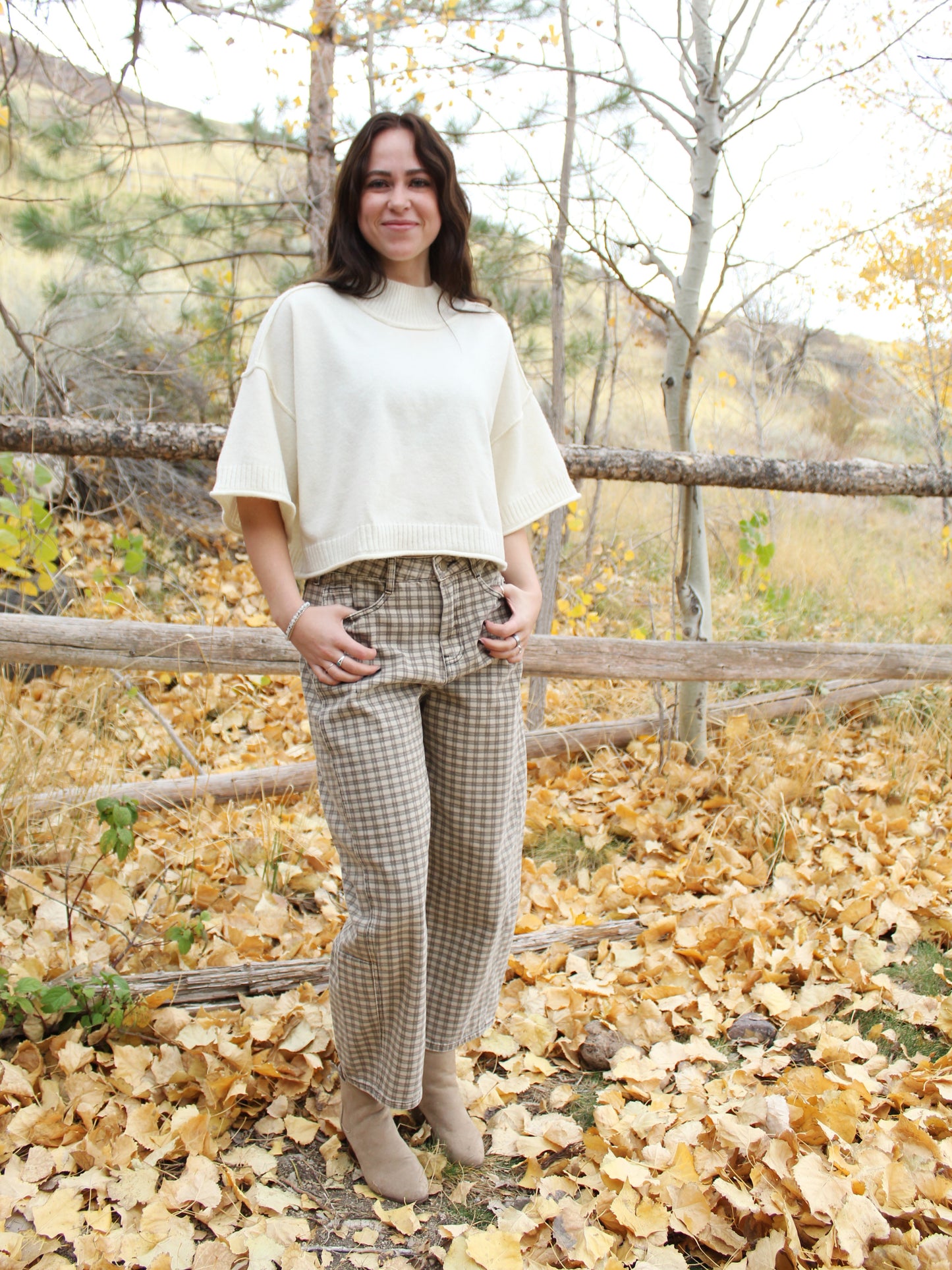 Plaid Perfection Barrel Fit Pant