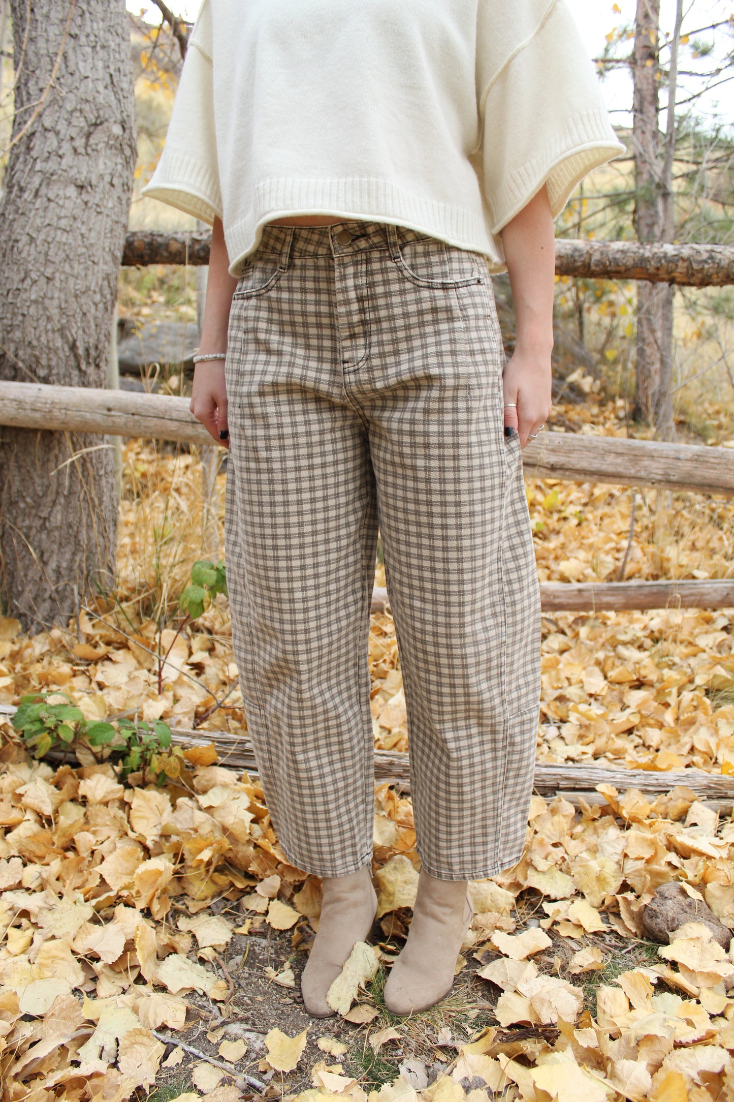 Plaid Perfection Barrel Fit Pant