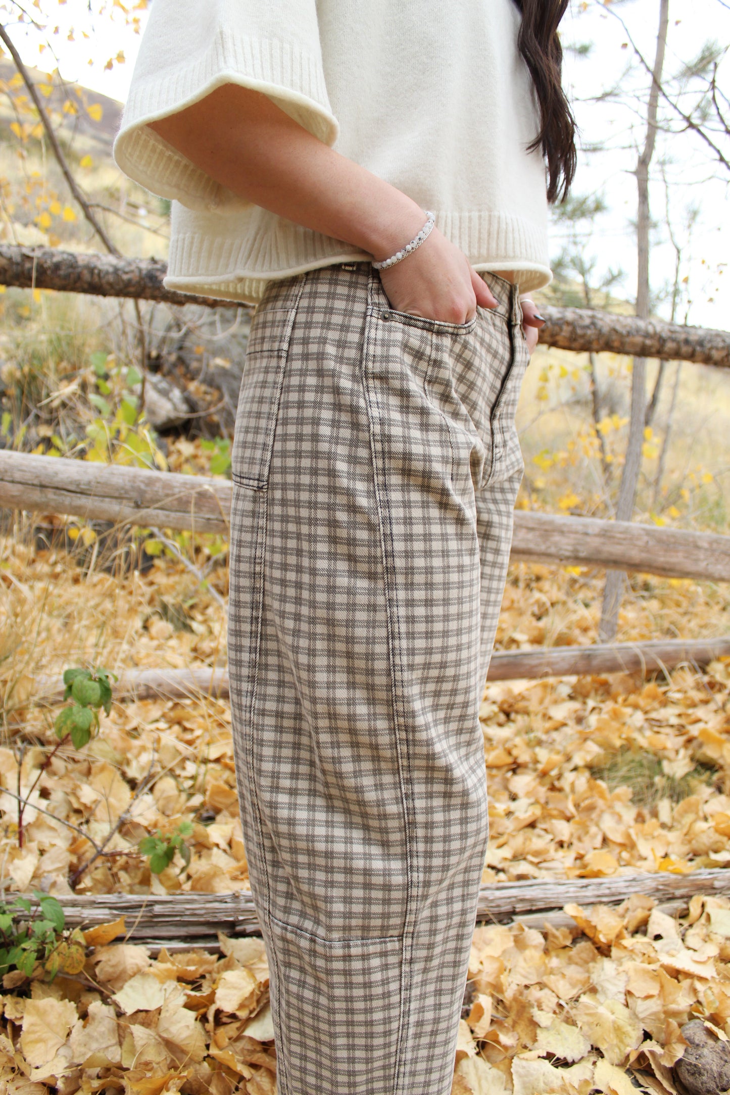 Plaid Perfection Barrel Fit Pant
