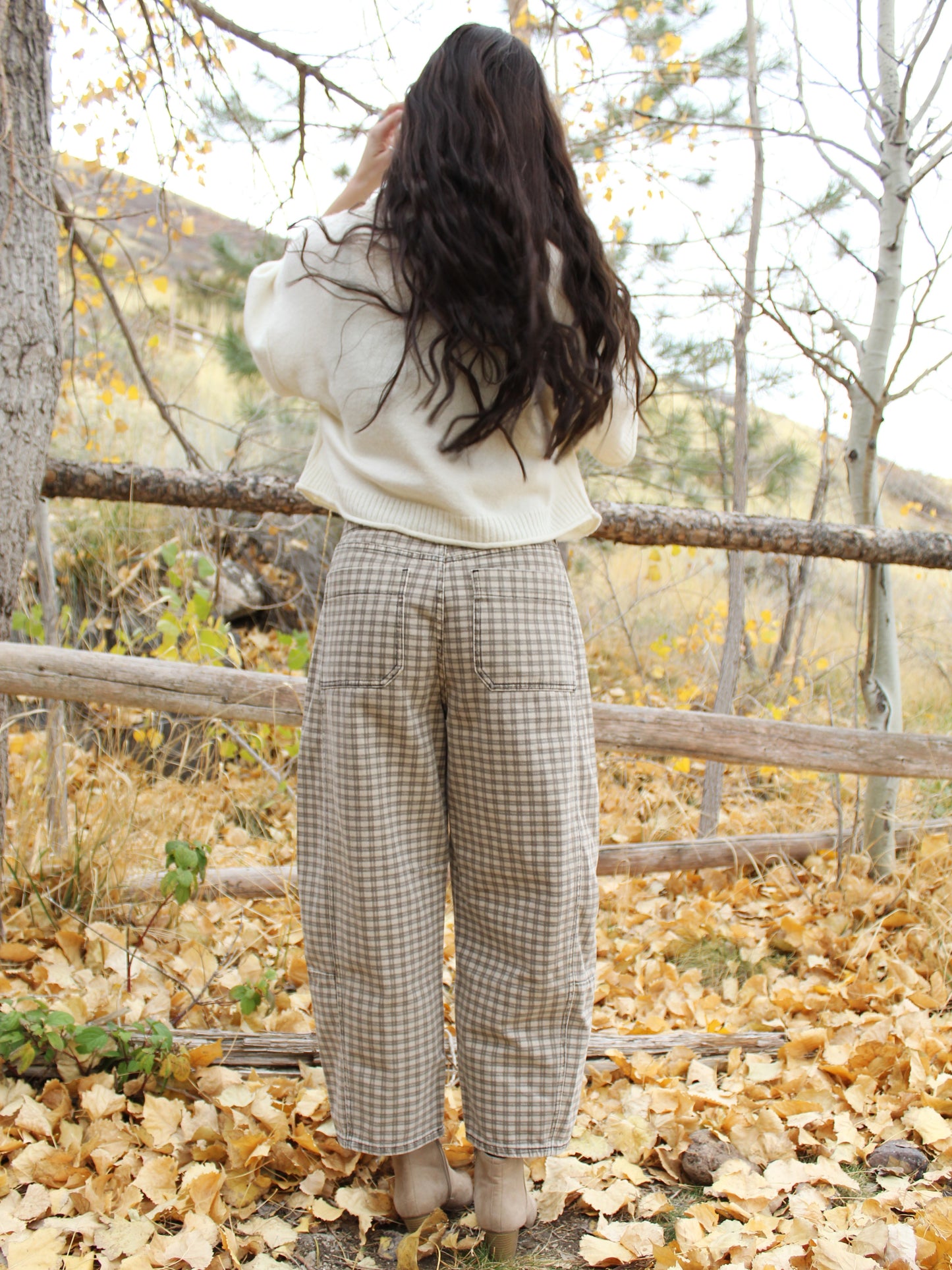 Plaid Perfection Barrel Fit Pant