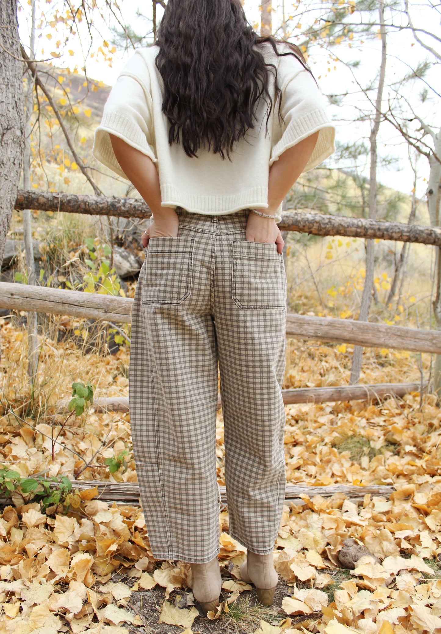 Plaid Perfection Barrel Fit Pant