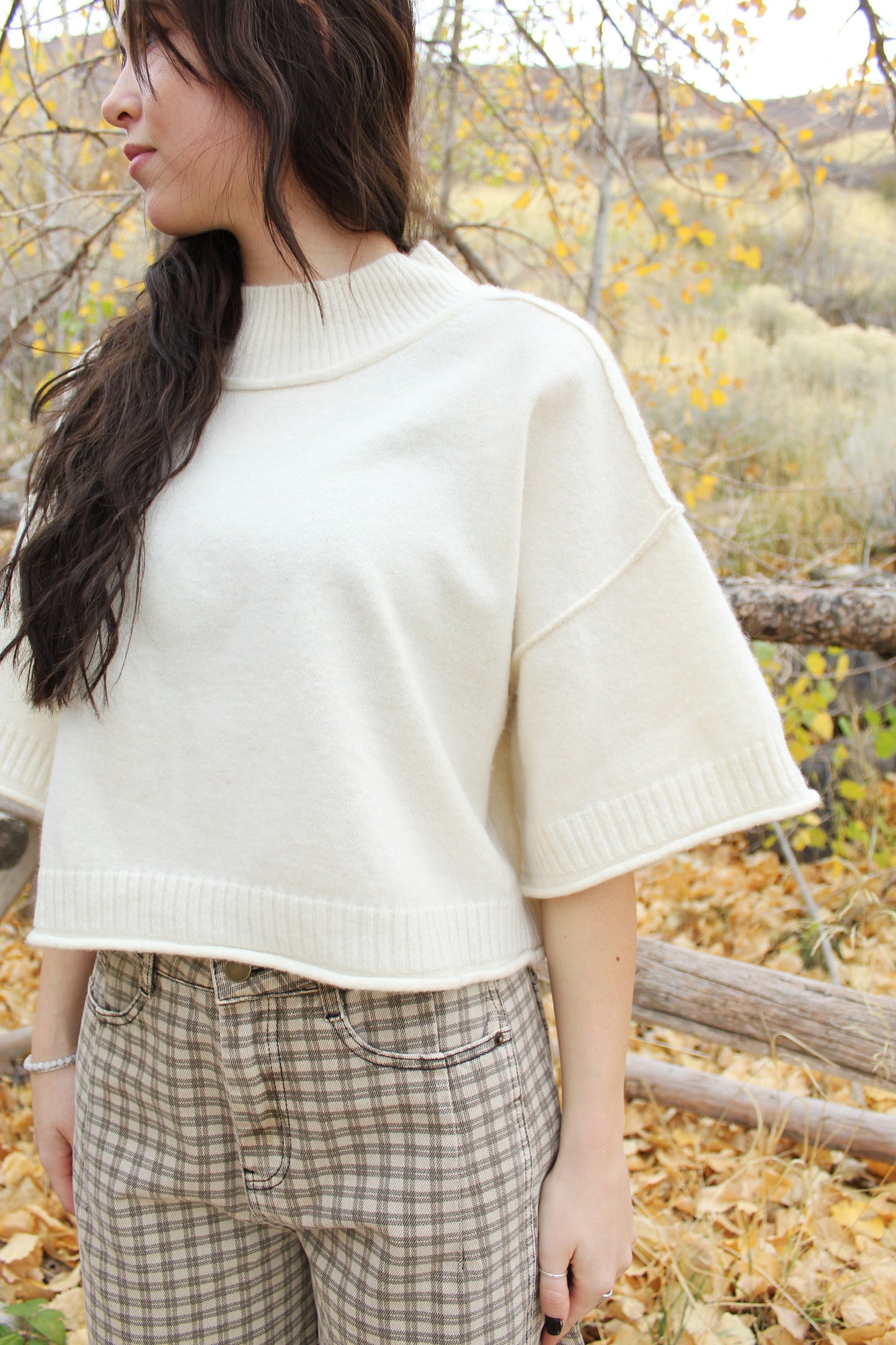 My Favorite Brushed Knit Sweater Top in French Vanilla