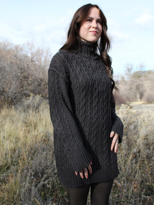 The Kara Cable Knit Sweater Mini Dress