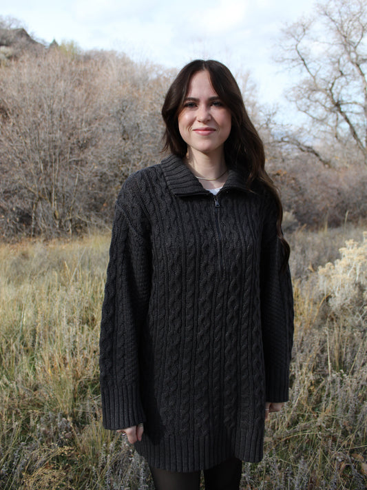 The Kara Cable Knit Sweater Mini Dress